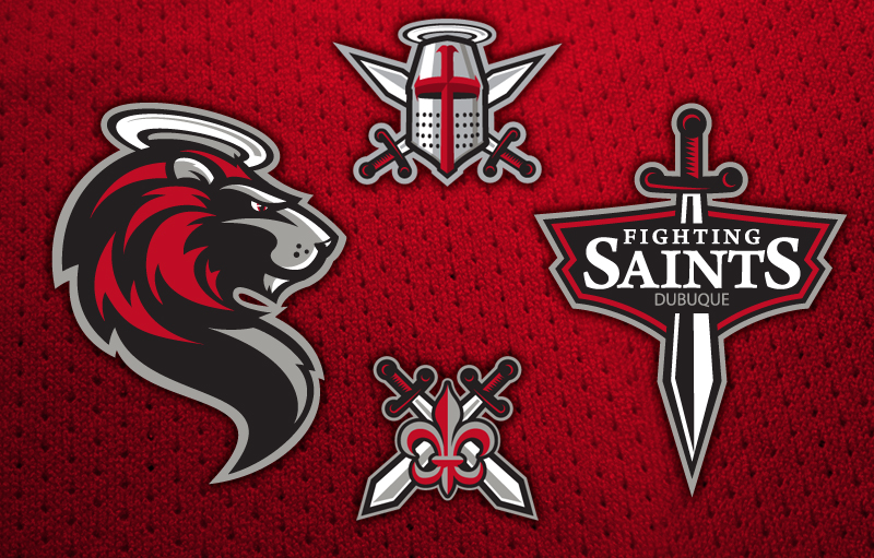 Dubuque Fighting Saints Sports Logo Team Branding Design Sports Branding